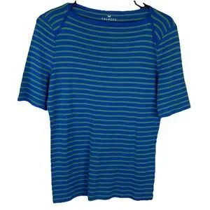 Talbots Blue Ruffled Tees Talbots | Tops | Talbots Womens Short Sleeve Pima Cotton Tee Blue Green ...